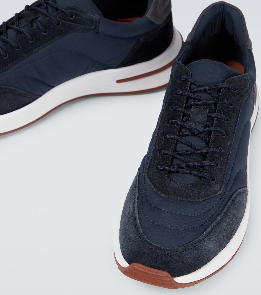 Weekend Walk suede-trimmed sneakers