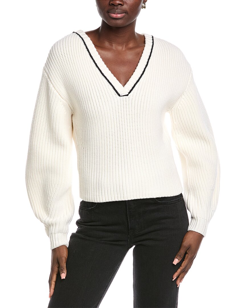 Novelty Wool Victorian Sleeve V-Neck Sweater
