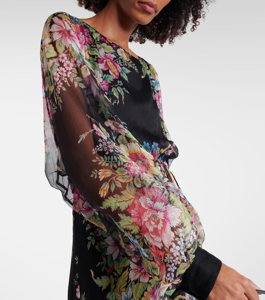 Floral silk gown