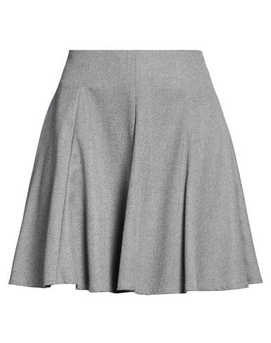 Woman Mini skirt Grey Size 2 Polyester, Viscose, Elastane
