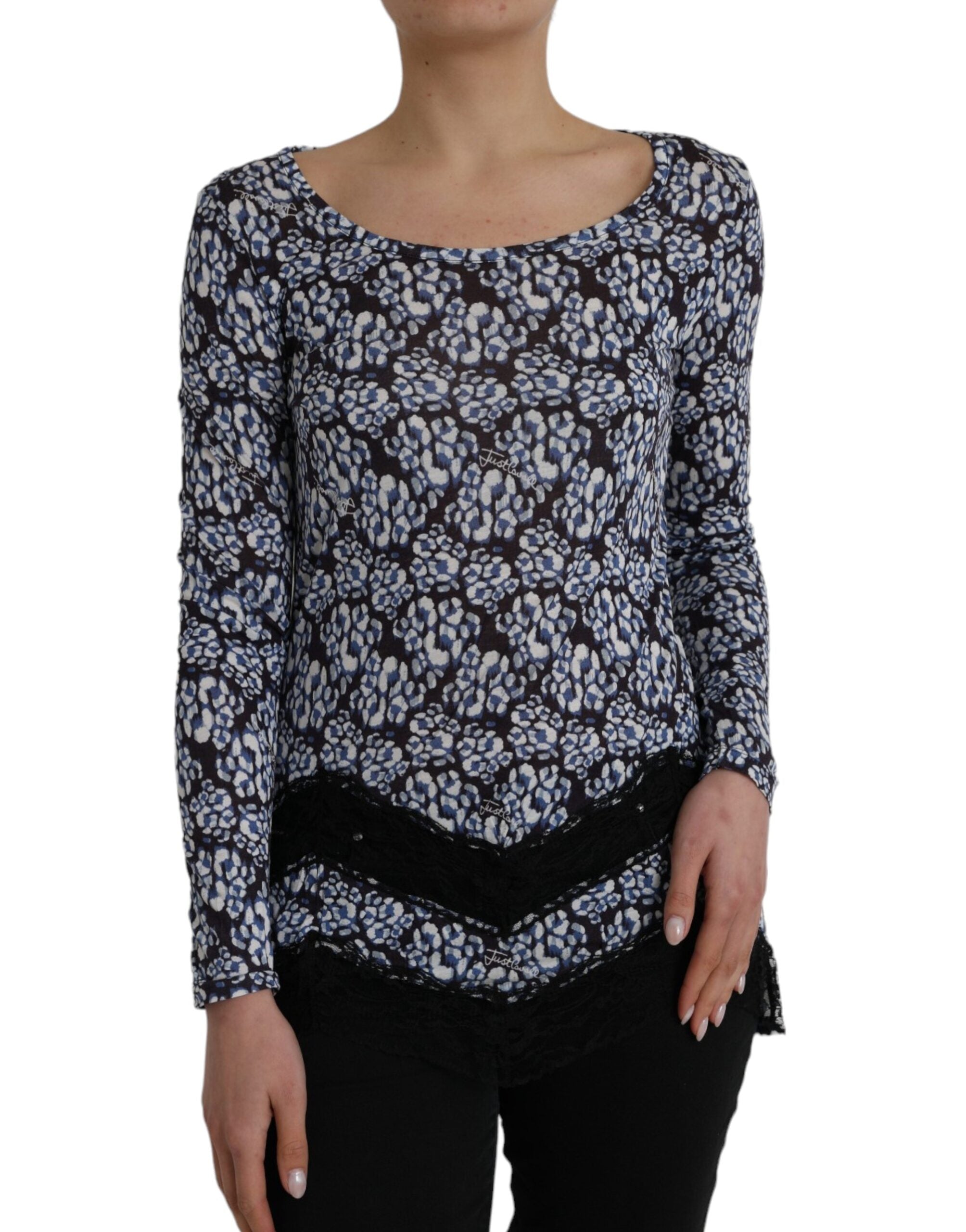 Floral Lace Modal Blouse — Blue