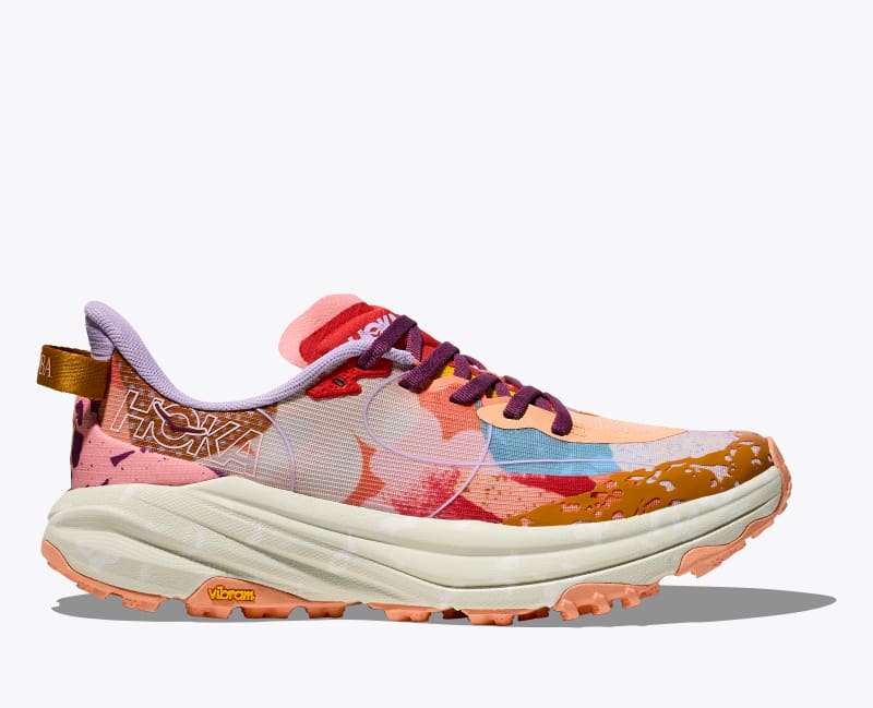 HOKA Speedgoat 6 Studio Proba Shoes in Cadmium Orange/Whisper Green