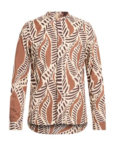 Man Shirt Brown Size S Cotton