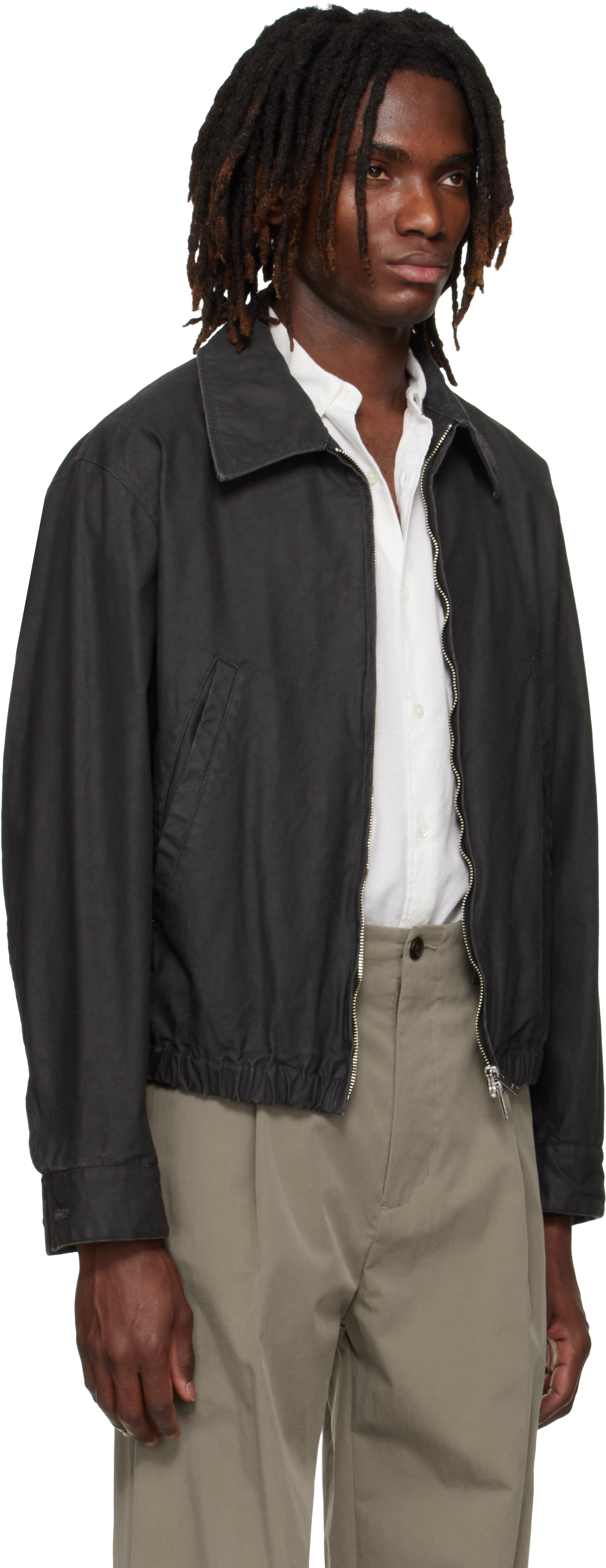 Black Coating Cotton Drizzler Jacket