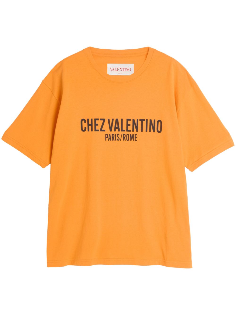 Chez Valentino-print T-shirt - White