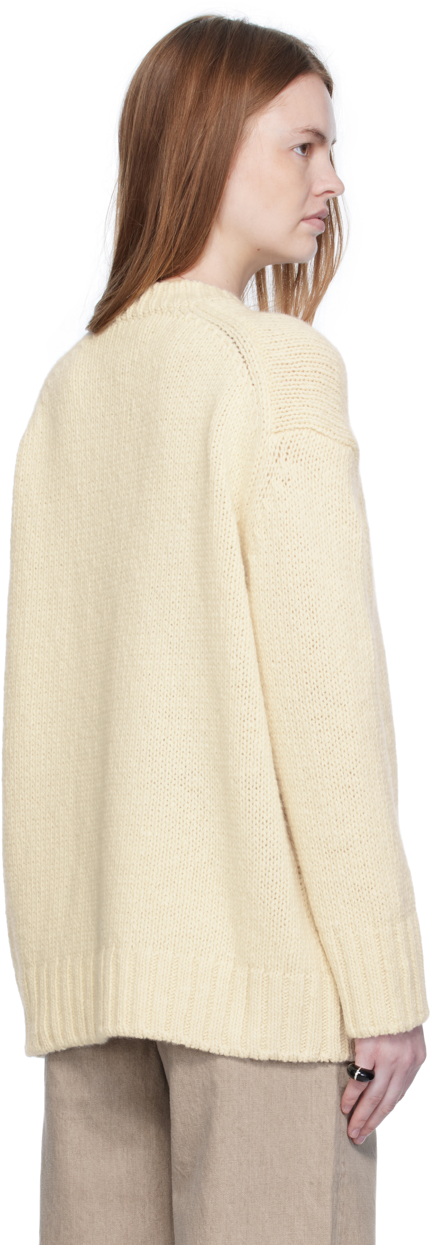 Off-White Basic Round Neck Knit Sweater