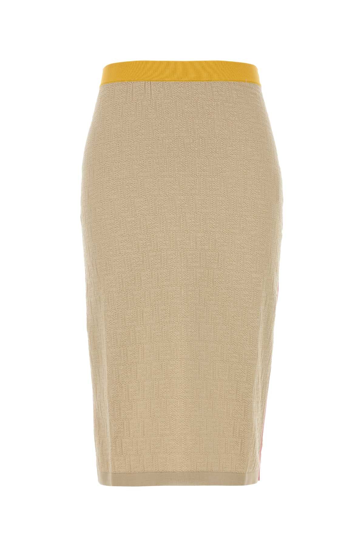 Color Block FF Skirt — Beige