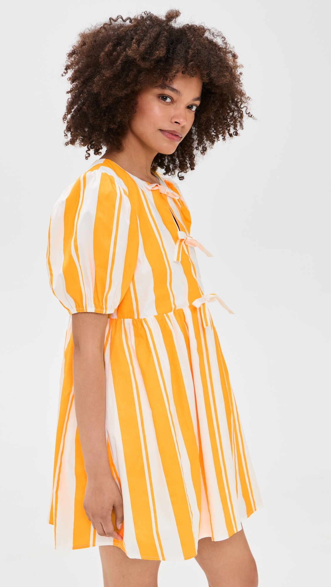 Bold Stripe Mini Dress Yellow/White