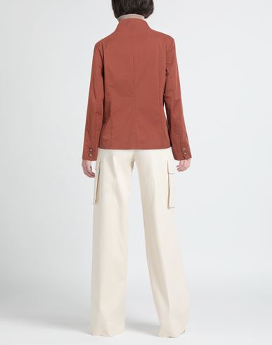 Woman Blazer Brown Size 10 Cotton, Polyamide, Elastane
