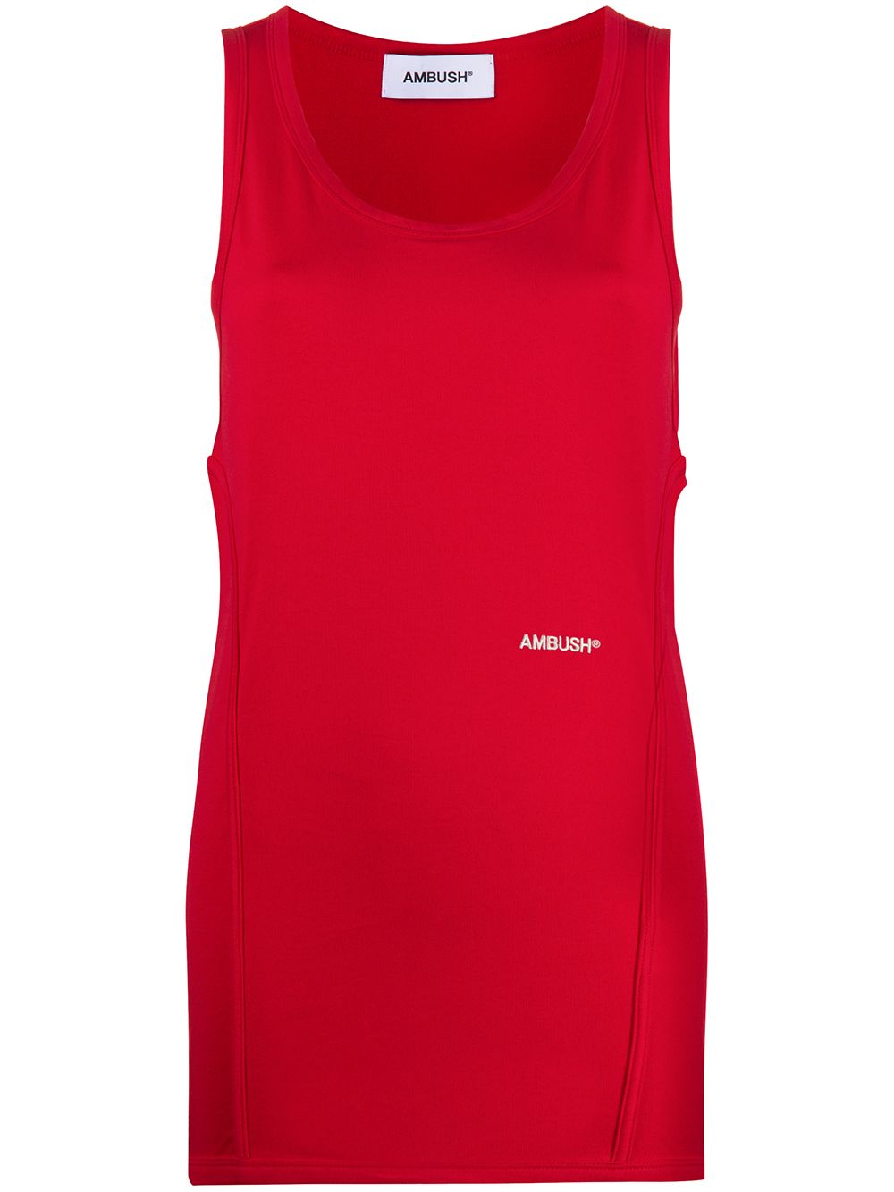 Logo-print tank top - Red