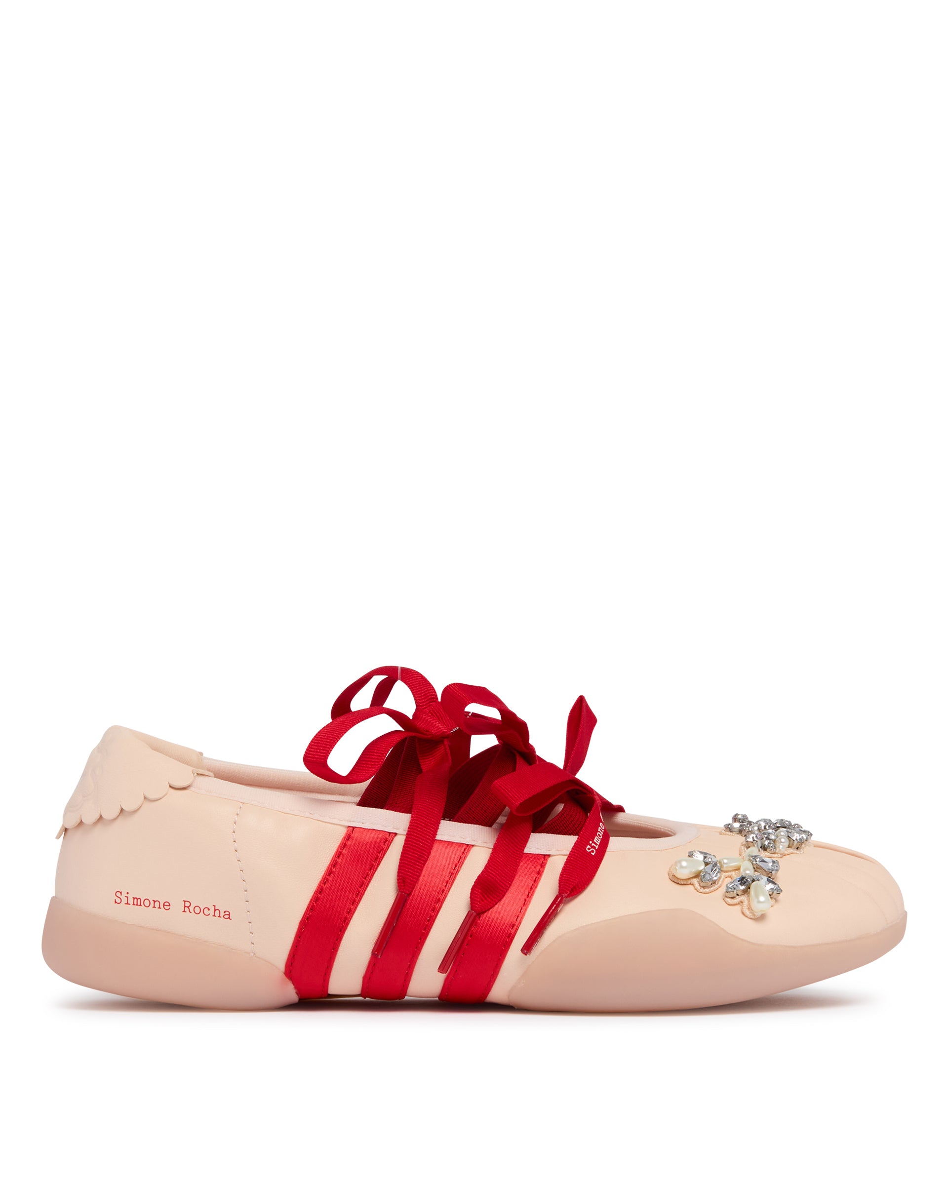 Simone Rocha x Pink Embellished Ballerina Flats