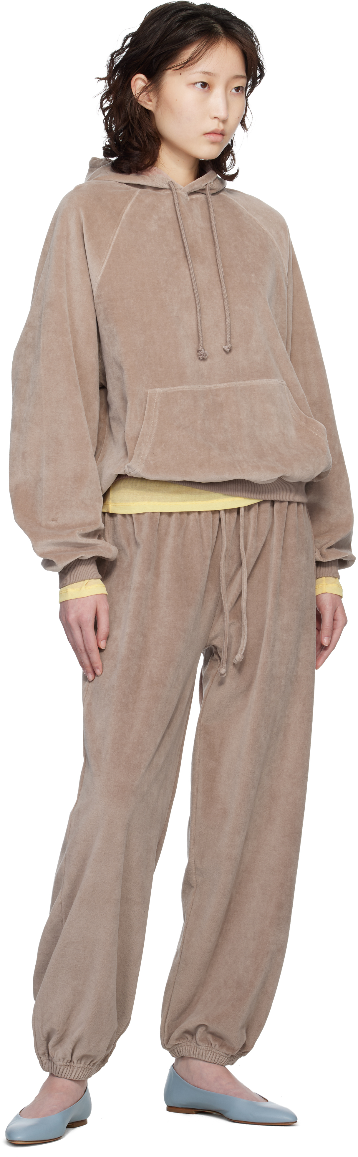 Taupe Velour Pillow Sweatpants