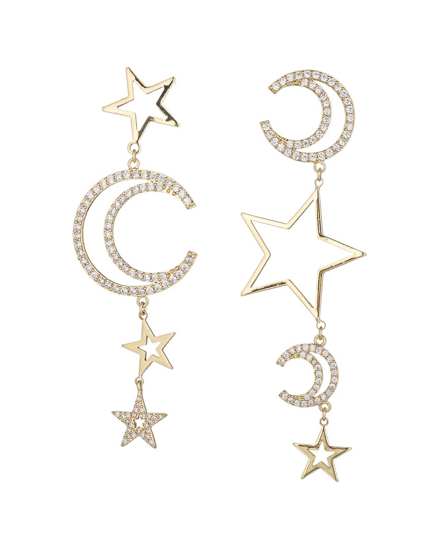 The Luxe Collection CZ Celestial Star and Moon Drop Earrings