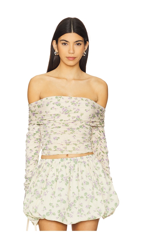 SWF Off Shoulder Wrap Top in Cream,Green. -  XS also in L