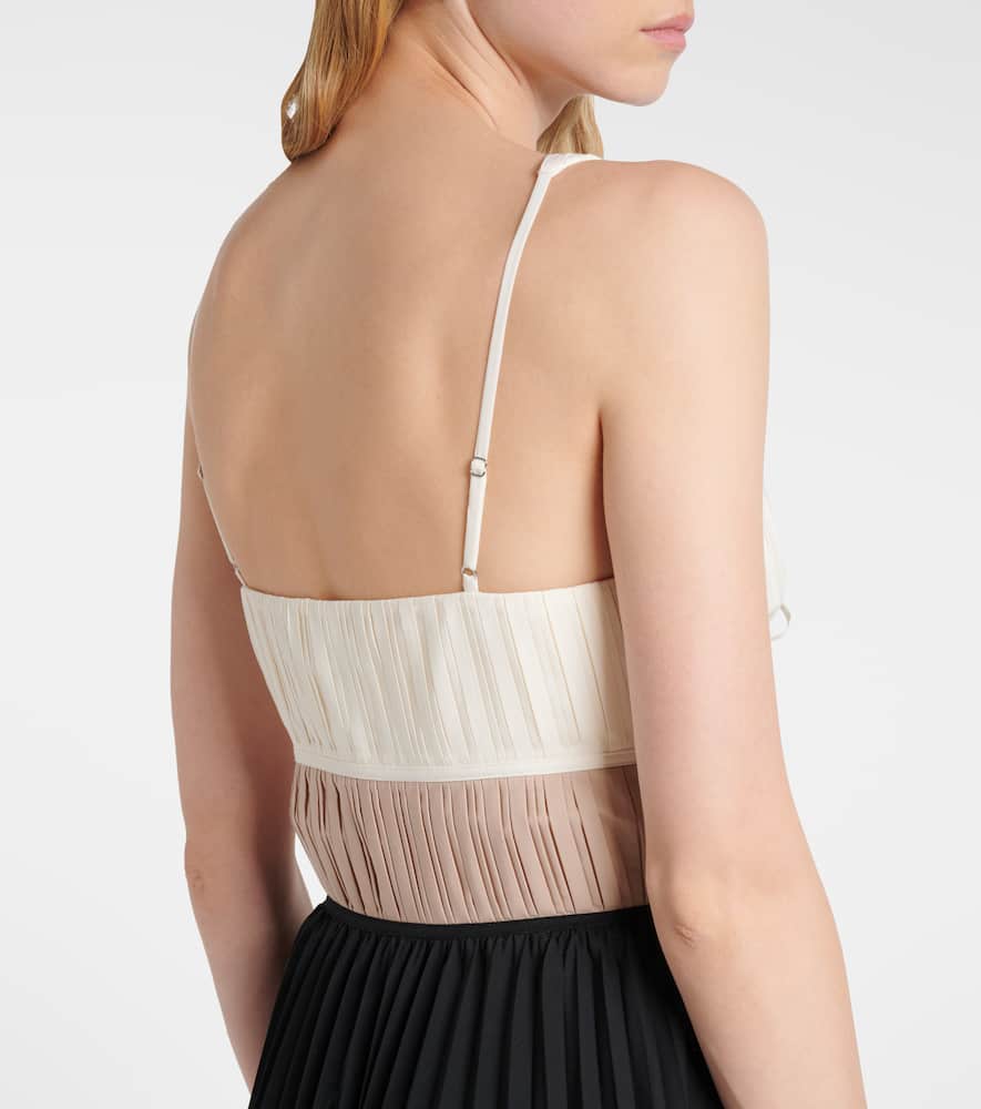 Stephanie pleated poplin midi dress
