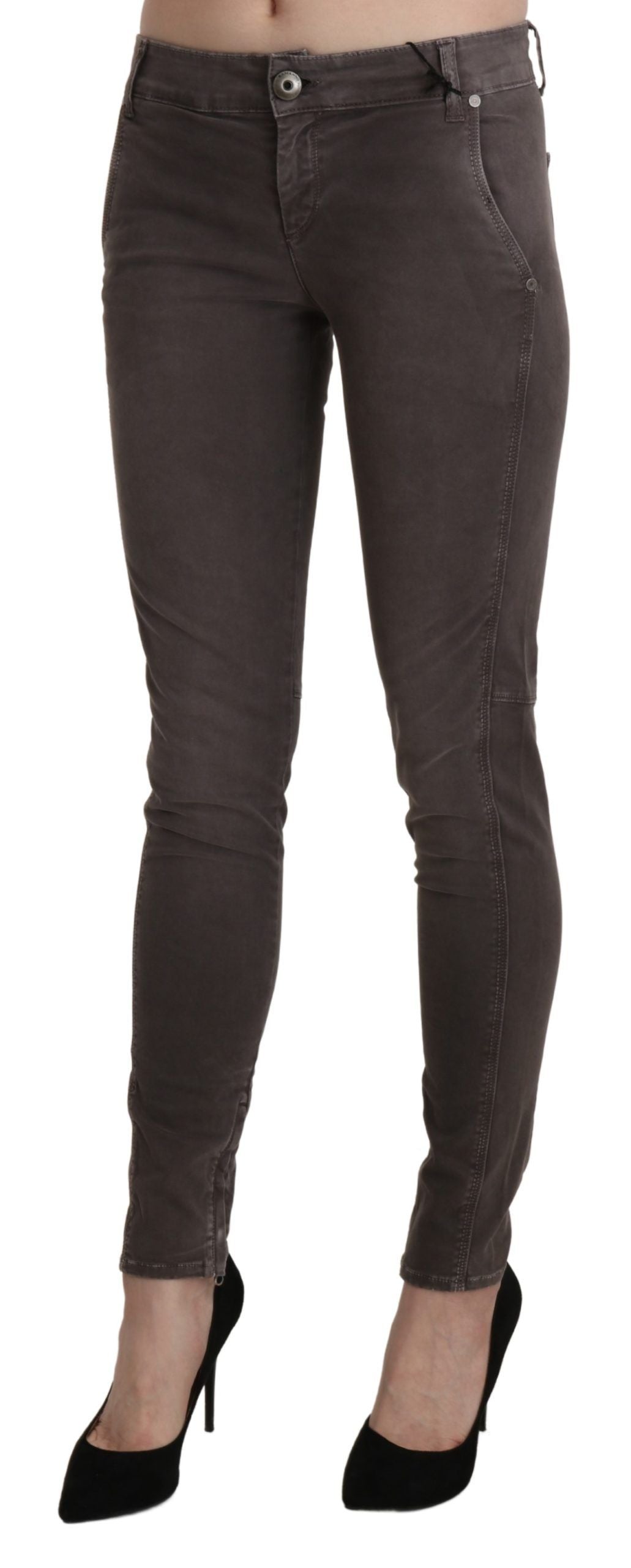 Low Waist Skinny Jeans — Brown