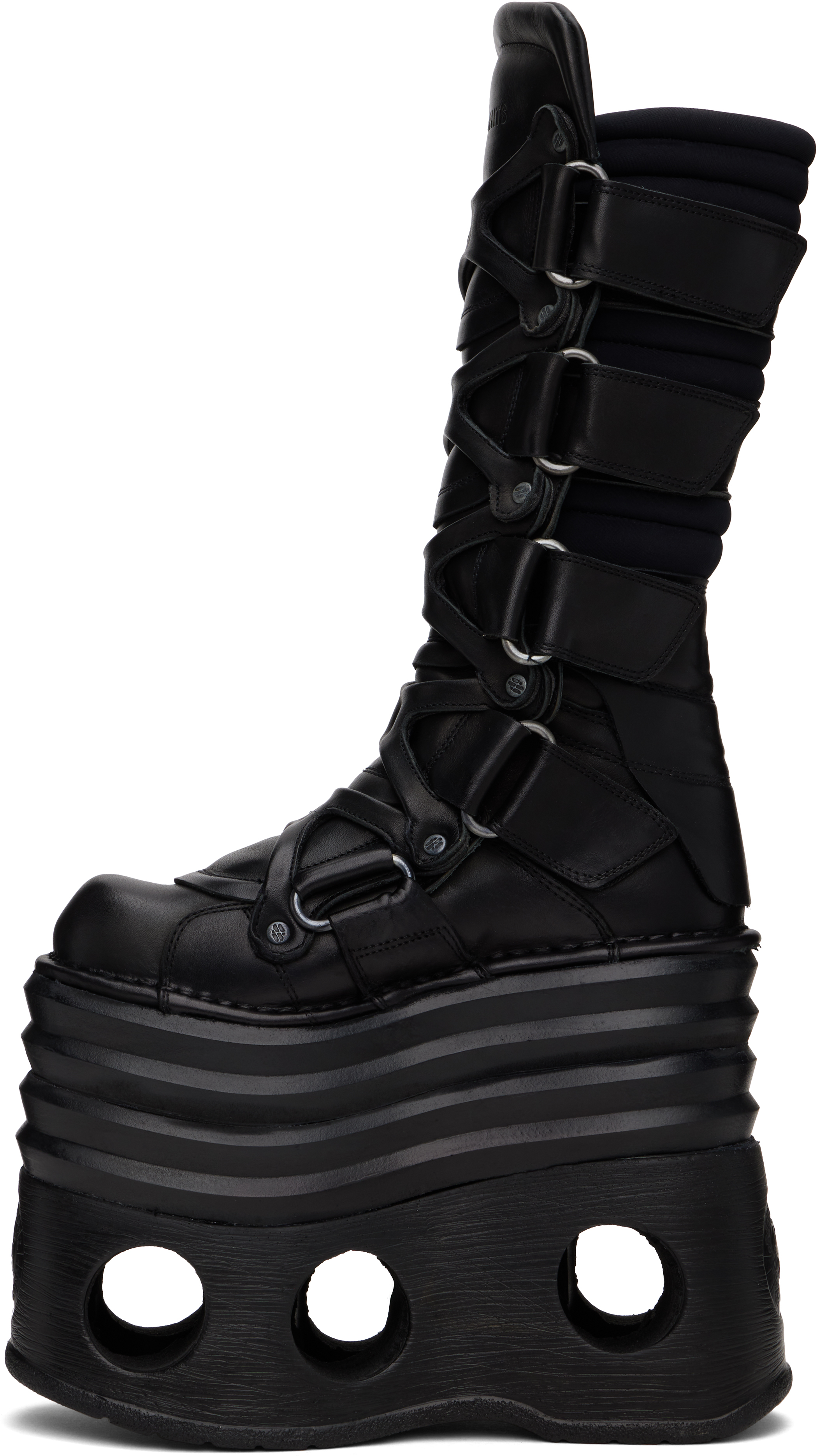 VETEMENTS Black New Rock Edition Platform Tower Boots