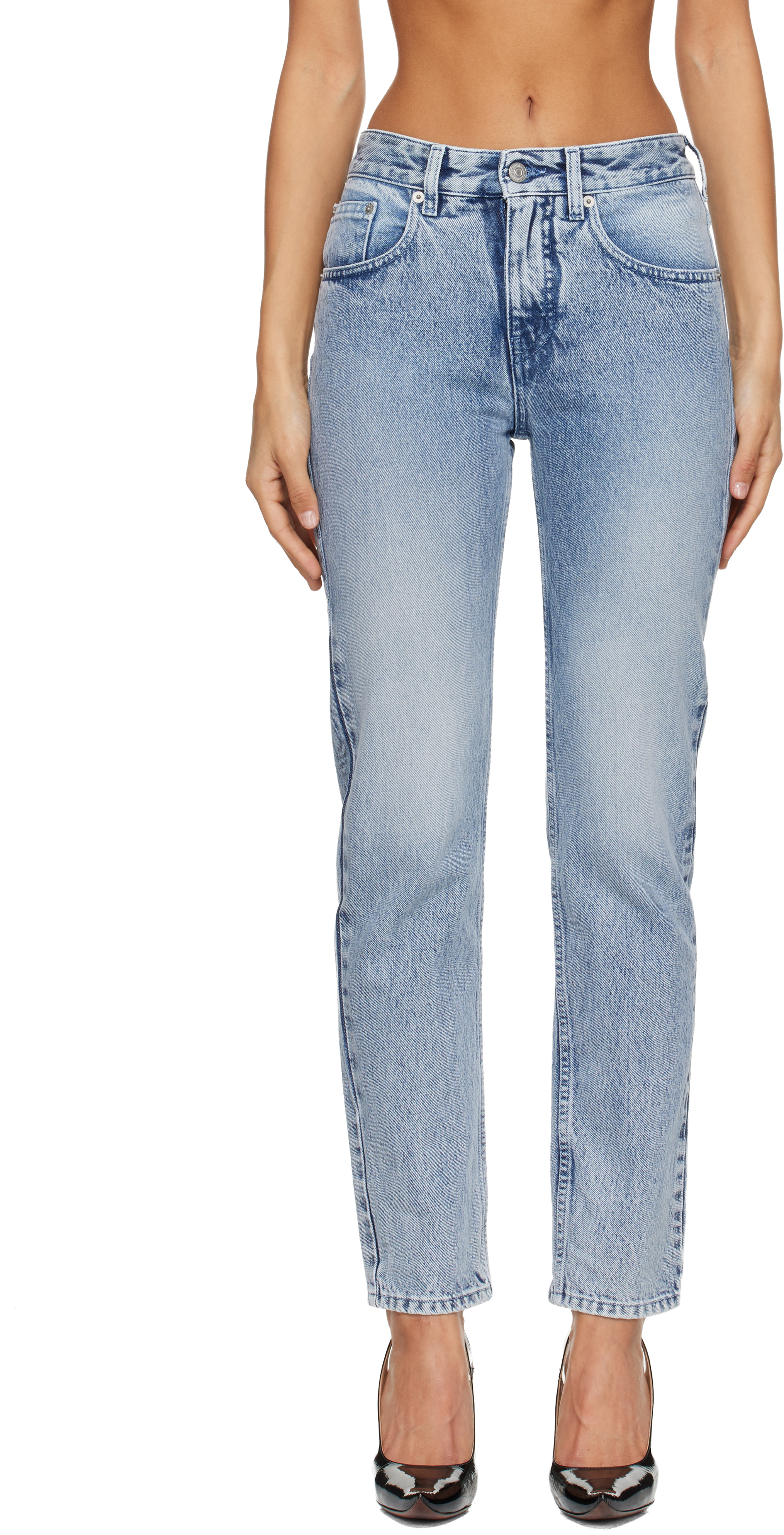 Blue Straight-Leg Jeans