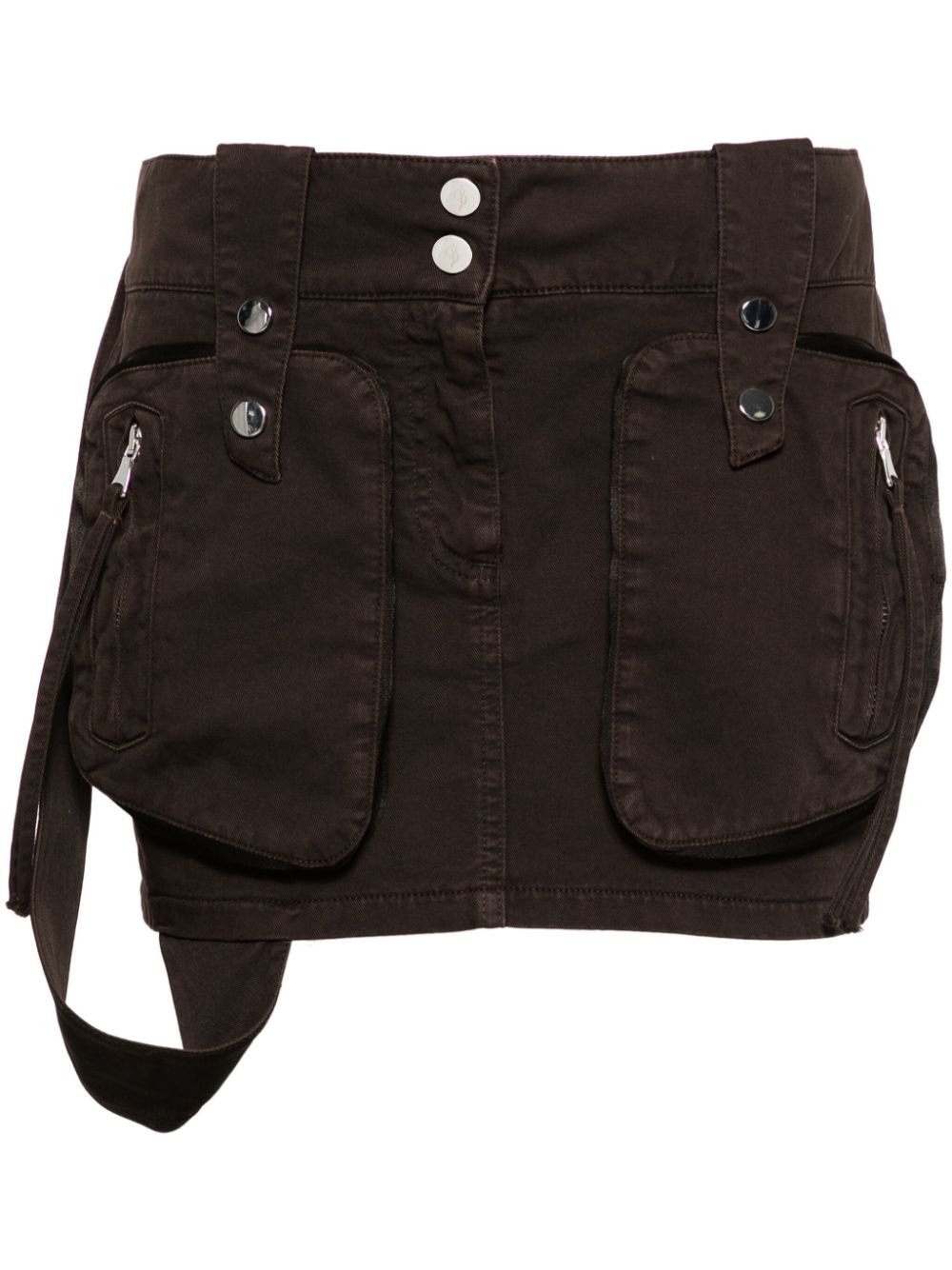 Patch-pockets cotton miniskirt - Pink