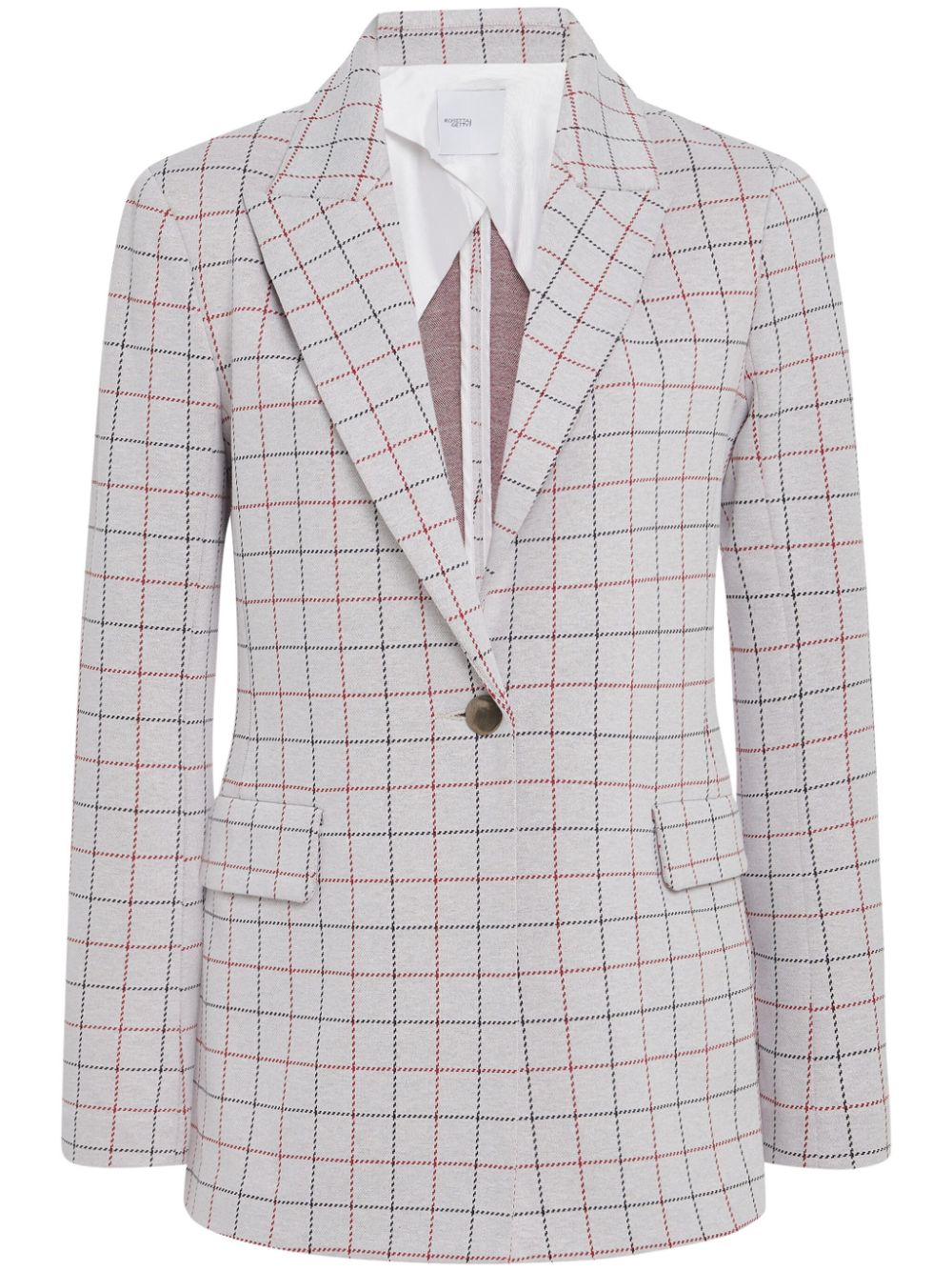 Check-pattern blazer - Neutrals