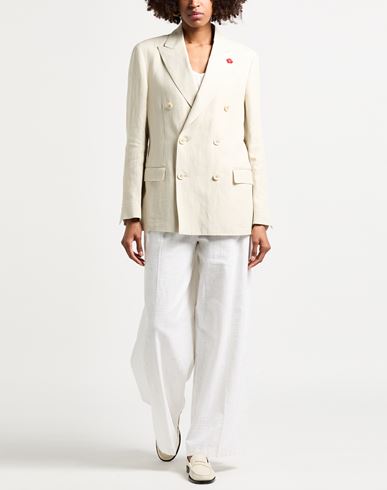 Woman Blazer Ivory Size 12 Linen