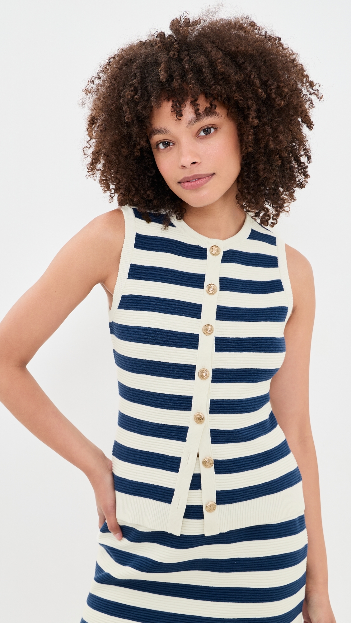Devin Tank Navy Stripe Delight Knit