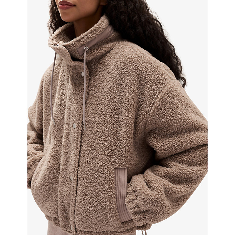 Womens Relaxed-Fit Borg Jacket
