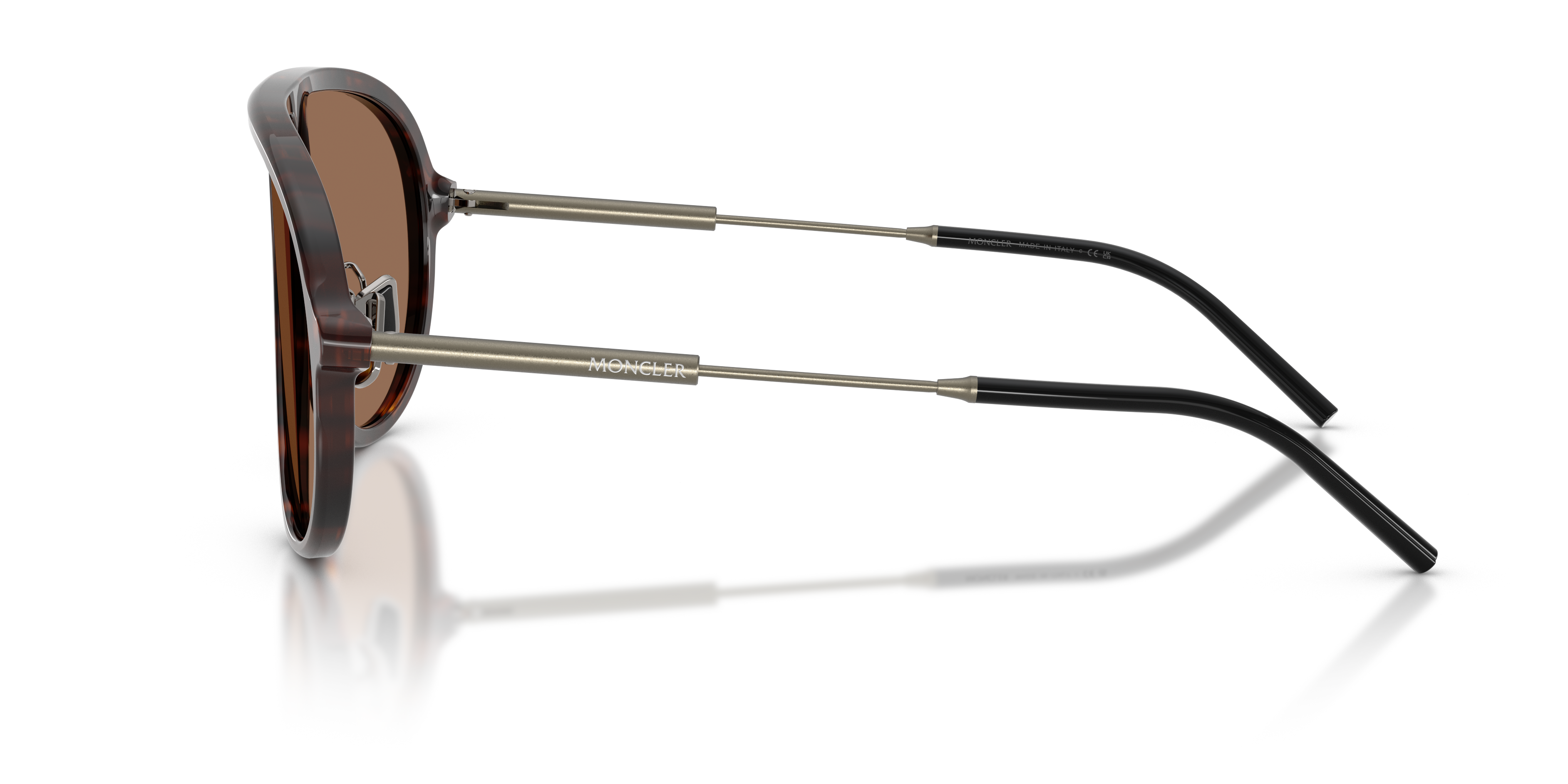 Moncler Unisex Moncler ME6009 GLYDE 300273 Sunglasses Acetate Turtle Brown Pilot Norma