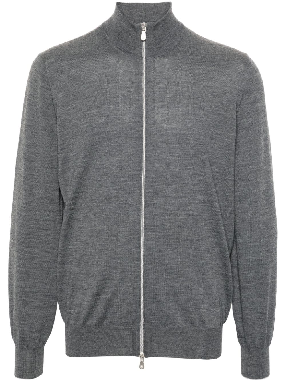 High-neck zip-up cardigan - Grey