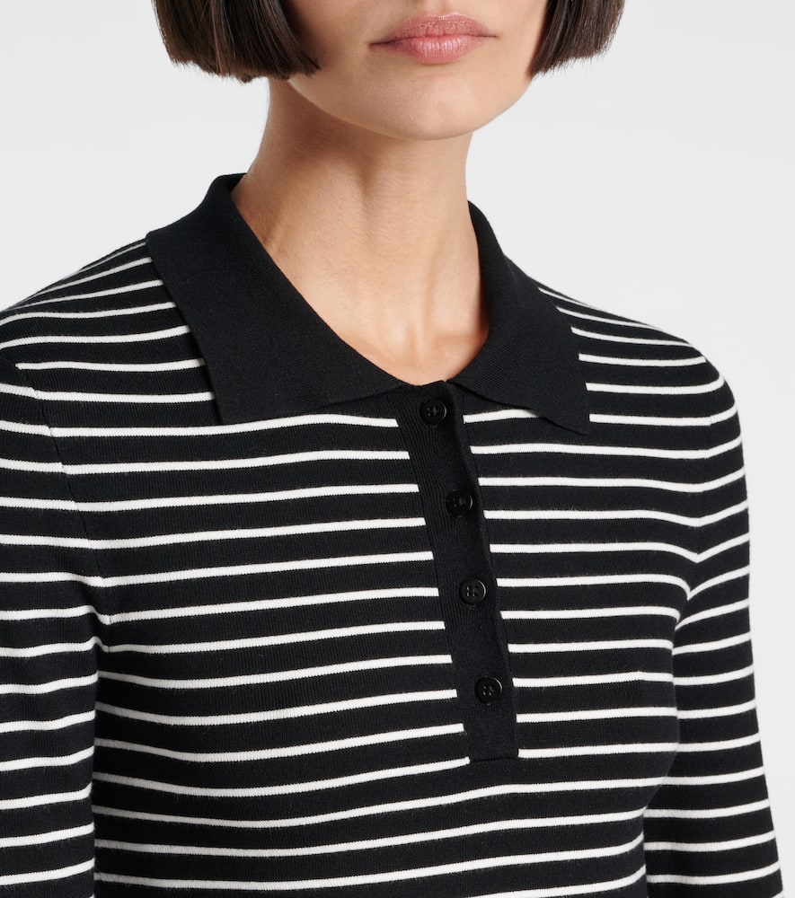 Giselle striped cropped polo shirt