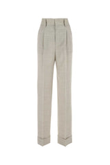 Virgin Wool Blend Trousers — Beige