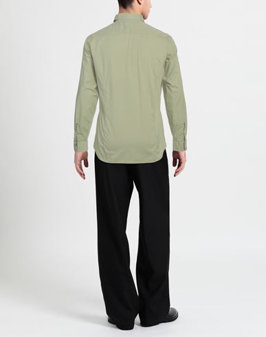 Man Shirt Sage green Size 16 Cotton, Elastane