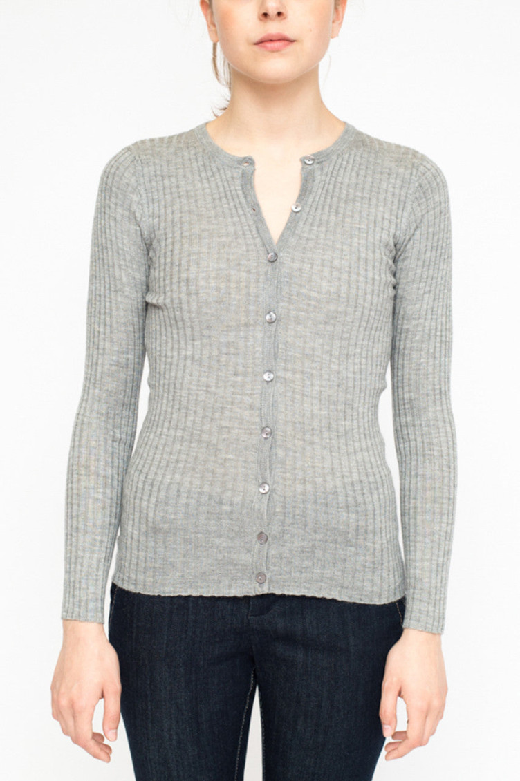 Grey Cashmere Cardigan