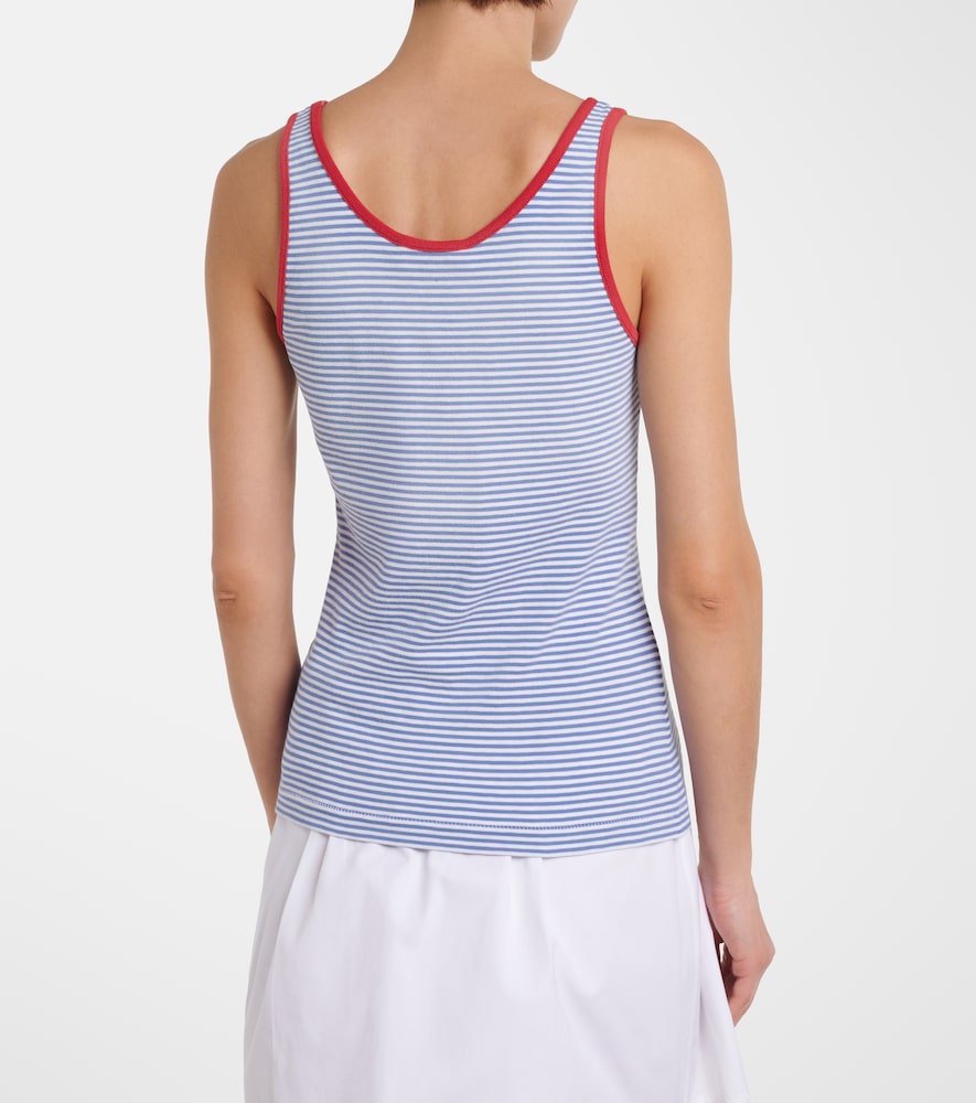 Striped cotton jersey tank top