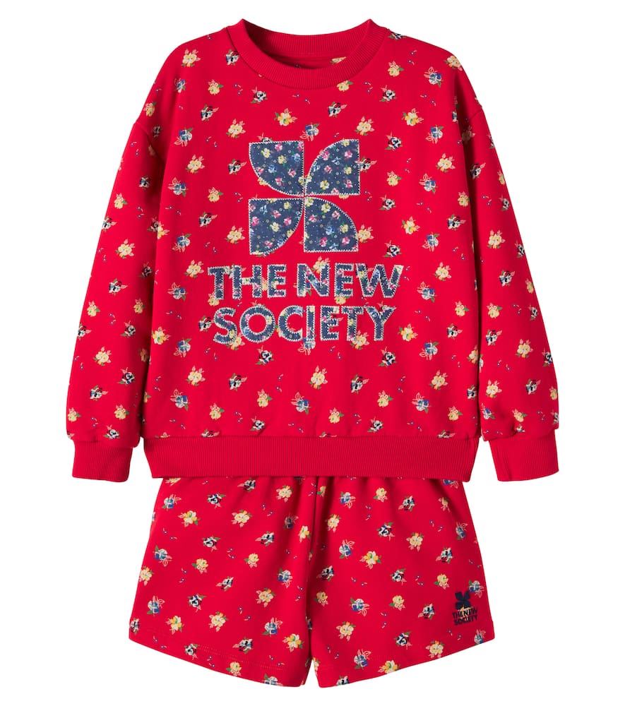 Amapola cotton sweatshirt and shorts set