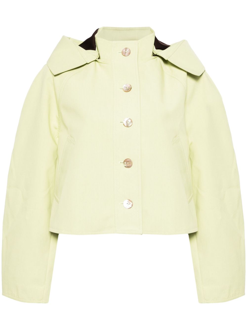Hooded cropped jacket - Green