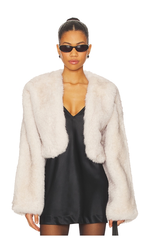 Lovers and Friends x Emma Leger Cropped Gabriel Coat in Tan. - L also in M, S, XL