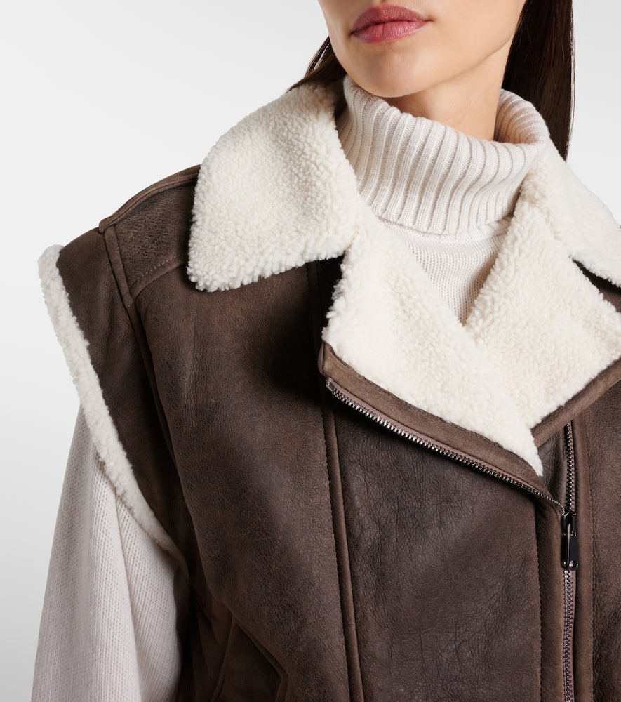 Shearling-lined leather vest