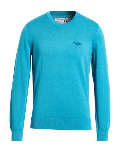Man Sweater Turquoise Size M Cotton