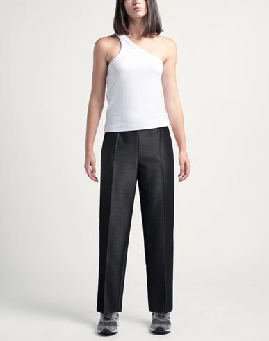 Woman Pants Charcoal Size 8 Virgin Wool, Silk
