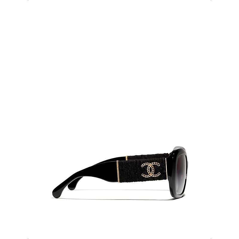 Womens Black CH5512 Square-frame Acetate Sunglasses