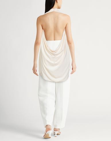 Woman Top Cream Size 8 Acetate, Silk