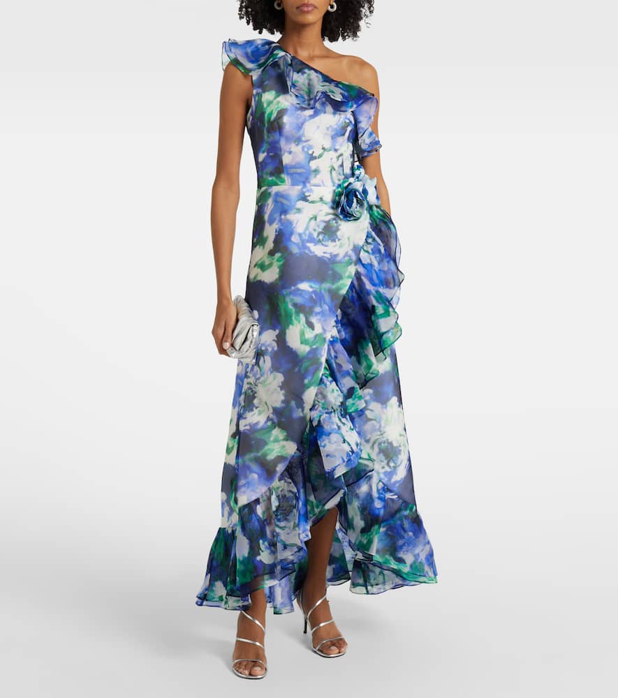 Carmea floral silk organza maxi dress