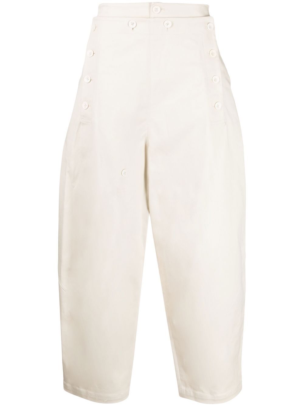 Cropped wide-leg trousers - White