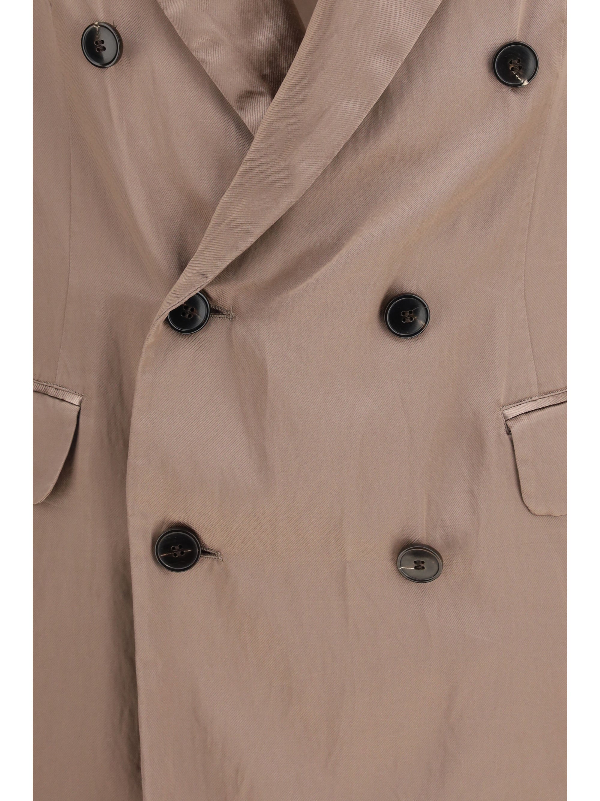 Double-Breasted Viscose Blazer — Pink