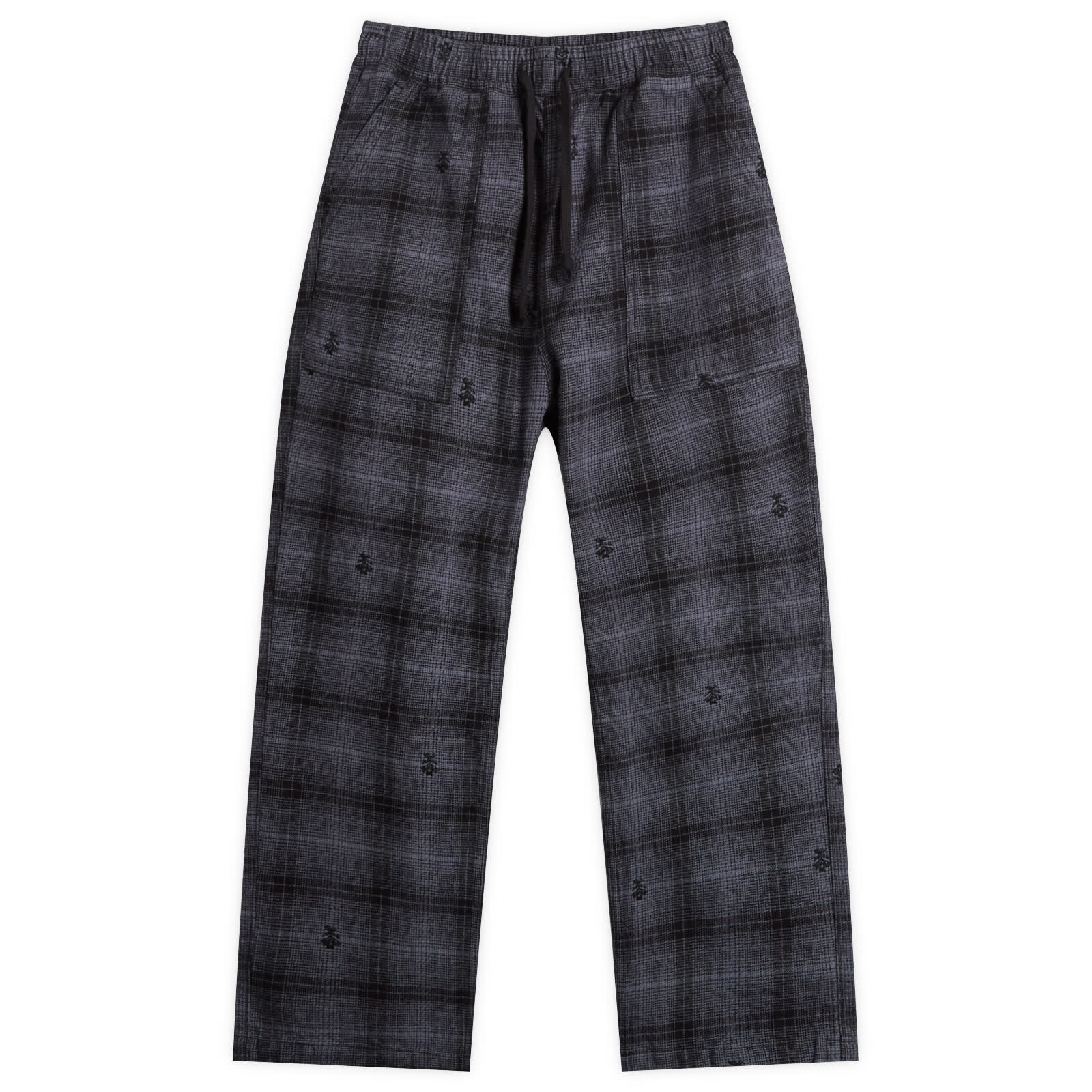 Men's Thistle Plaid Chef Pants Black