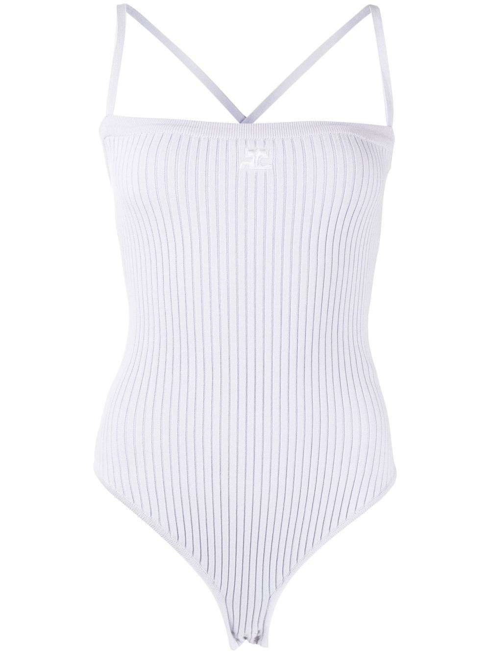 Ribbed logo-appliqué bodysuit - Black