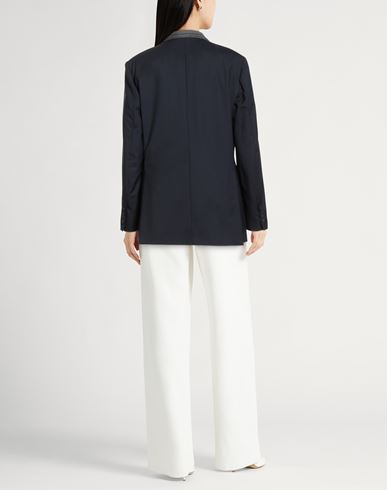 Woman Blazer Navy Size 4 Virgin Wool, Cotton, Viscose, Polyester