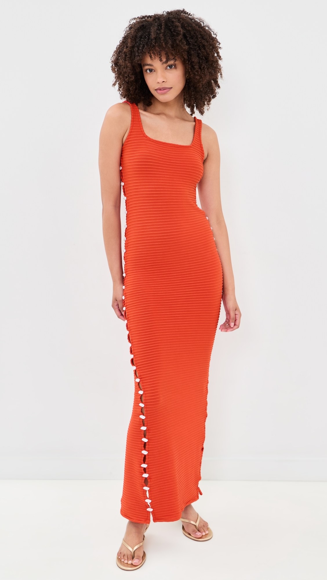 Awa Shell Dress Shell Red