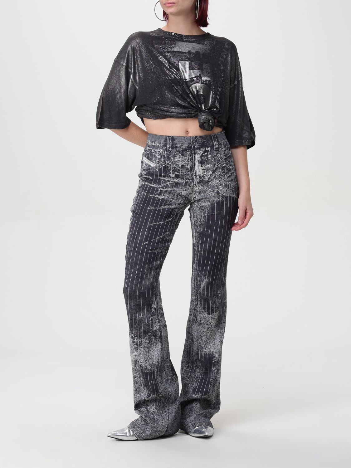 Retty pinstripe straight jeans - Black